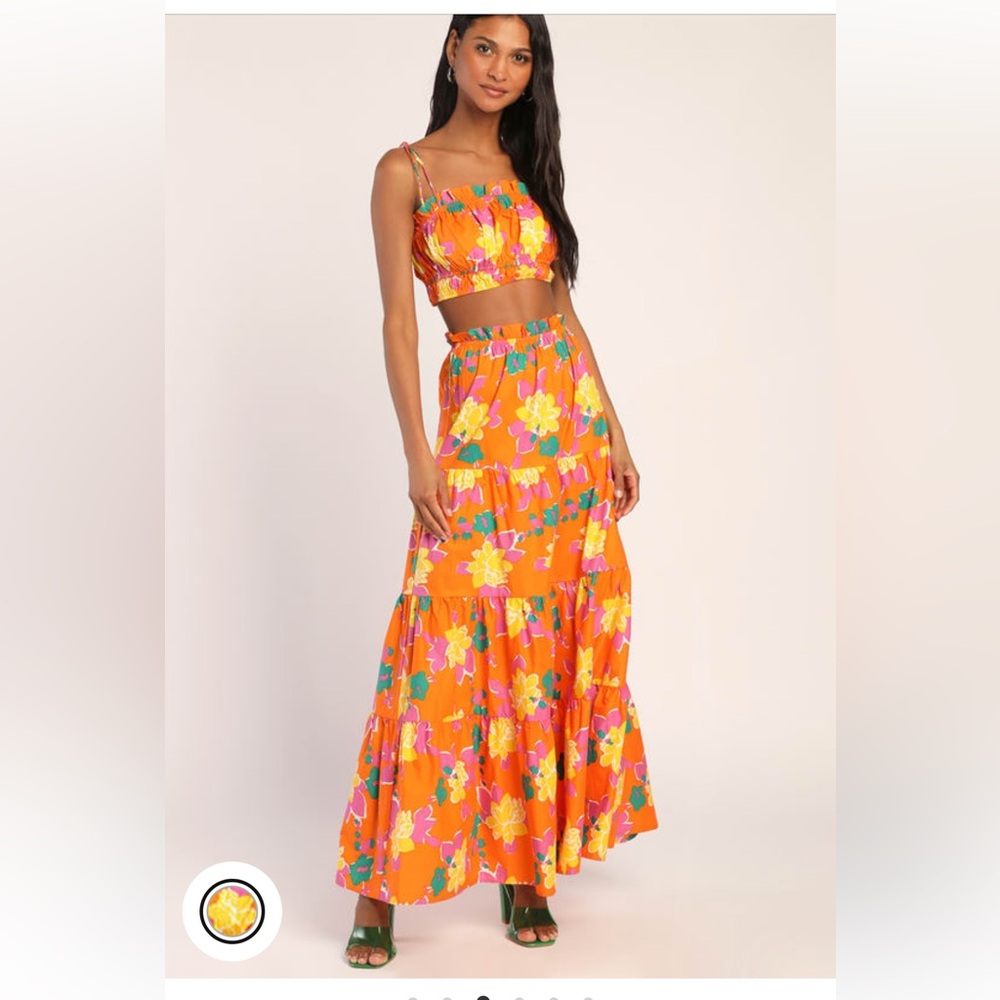 BRANDNEW NEVERWORN Lulus Paradise tropical two piece set